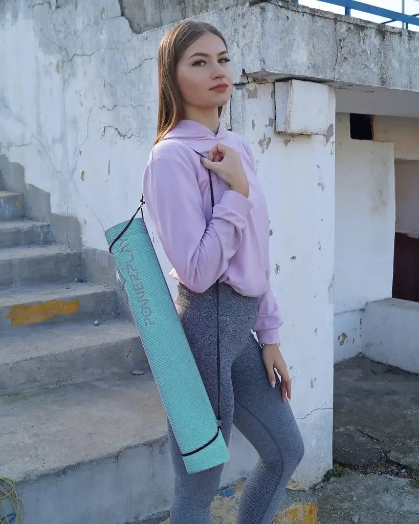 Килимок для йоги та фітнесу Power Play 4010 173 x 61 x 0.6 см, Green - фото 8