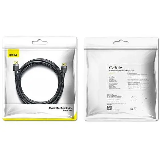Кабель Baseus Cafule 4K HDMI 2.0 3m Black (CADKLF-G01) [67203] - фото 6