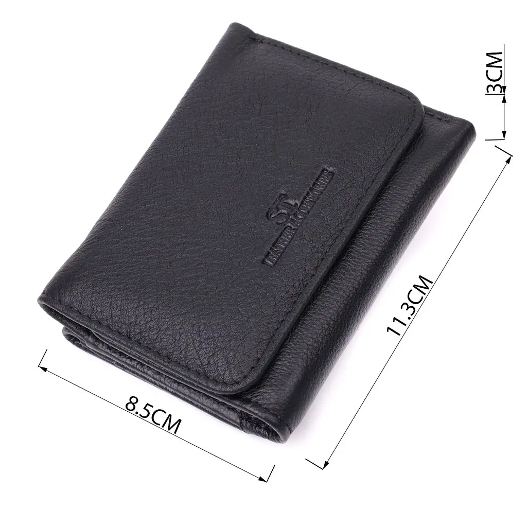 Шкіряний лаконічний гаманець для жінок ST Leather 22506 чорний - фото 7