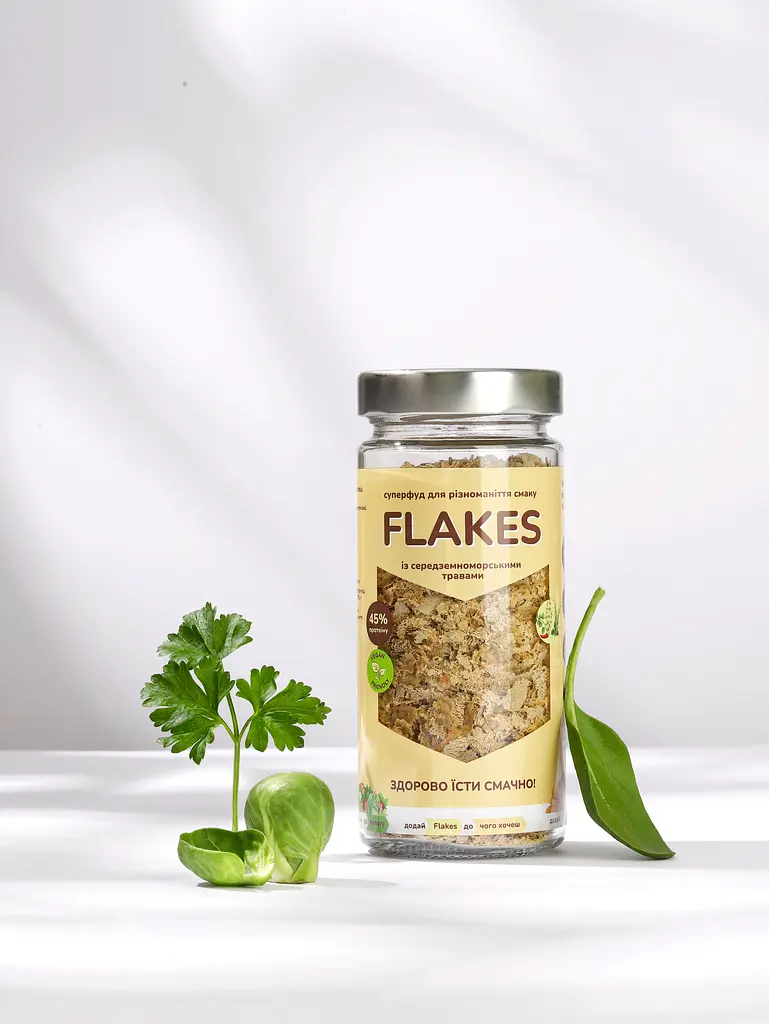 Пластівці дріжджові неактивні Flakes із середземноморськими травами 80 г - фото 2