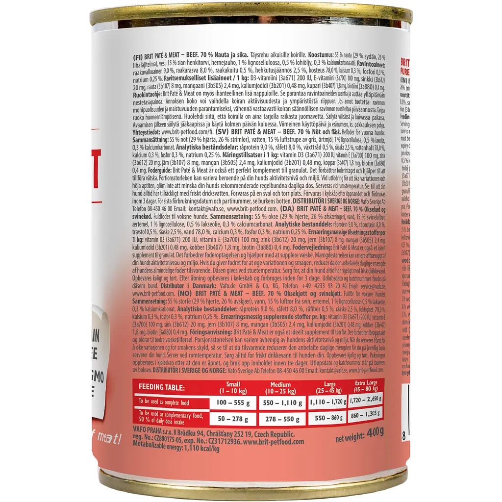 Вологий корм для собак Brit Pate & Meat Beef з яловичиною 400 г - фото 2