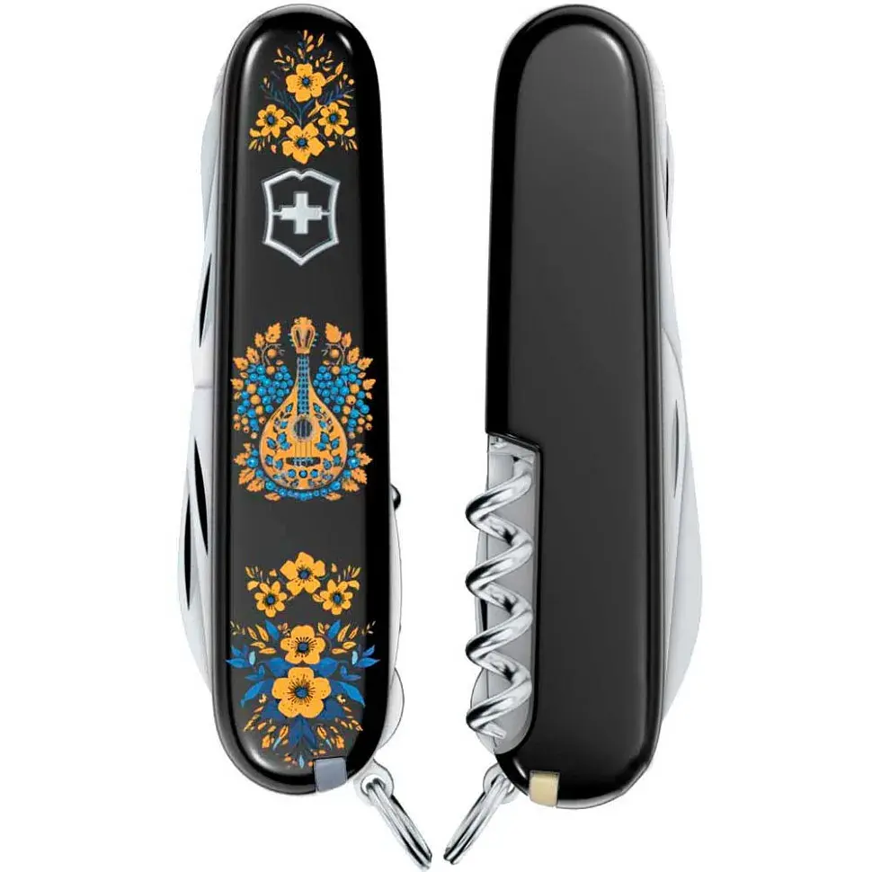 Ніж Victorinox Huntsman Ukraine 91мм,15функ,чорн ,Українські мотиви - фото 4