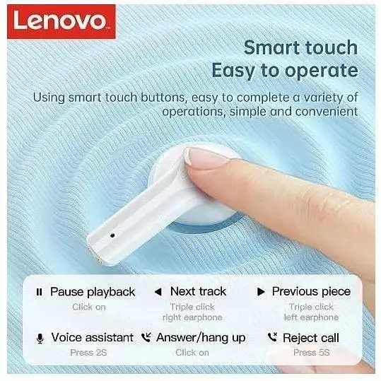 Наушники беспроводные Lenovo XT95 Pro Light Black стерео гарнитура в кейсе - фото 4