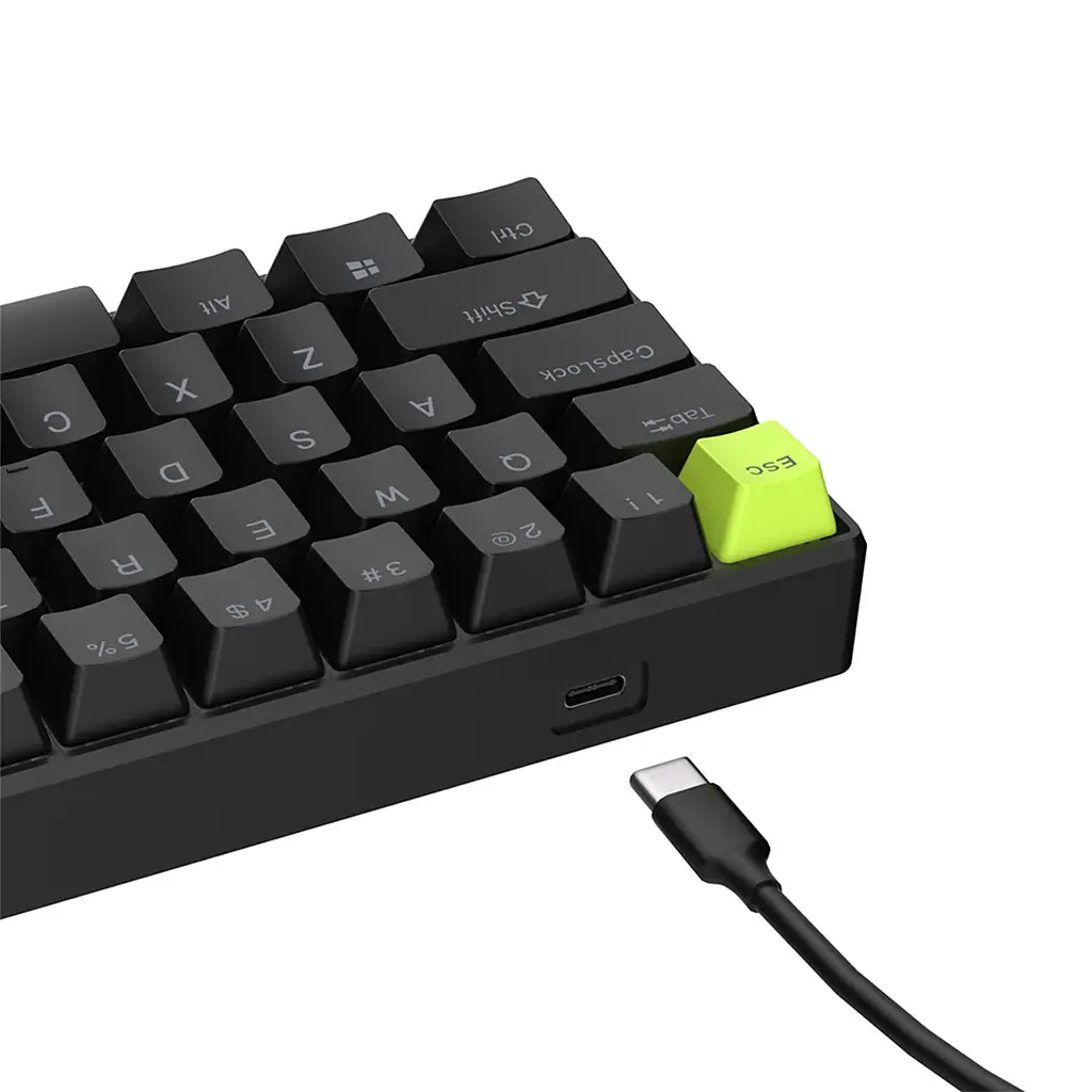Ігрова магнітна дротова клавіатура Royal Kludge RK C61 / Mint Switch / Black - фото 7