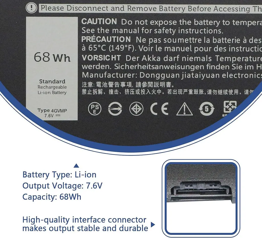 Antiee 4GVMP Акумулятор для ноутбука Dell Latitude 5400 5500 Precision 3540 Inspiron 7590 7591 7791 2 в 1 P84F P84F001 P42E P42E00 - фото 5