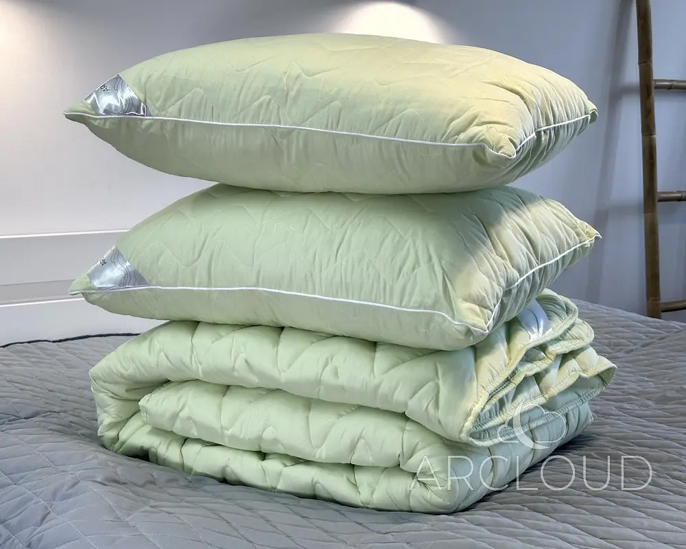 Ковдра зимова AR CLOUD Bamboo 170х205 у сумці + 2 подушки AR CLOUD Bamboo з кантом 50х70 у сумці - фото 8