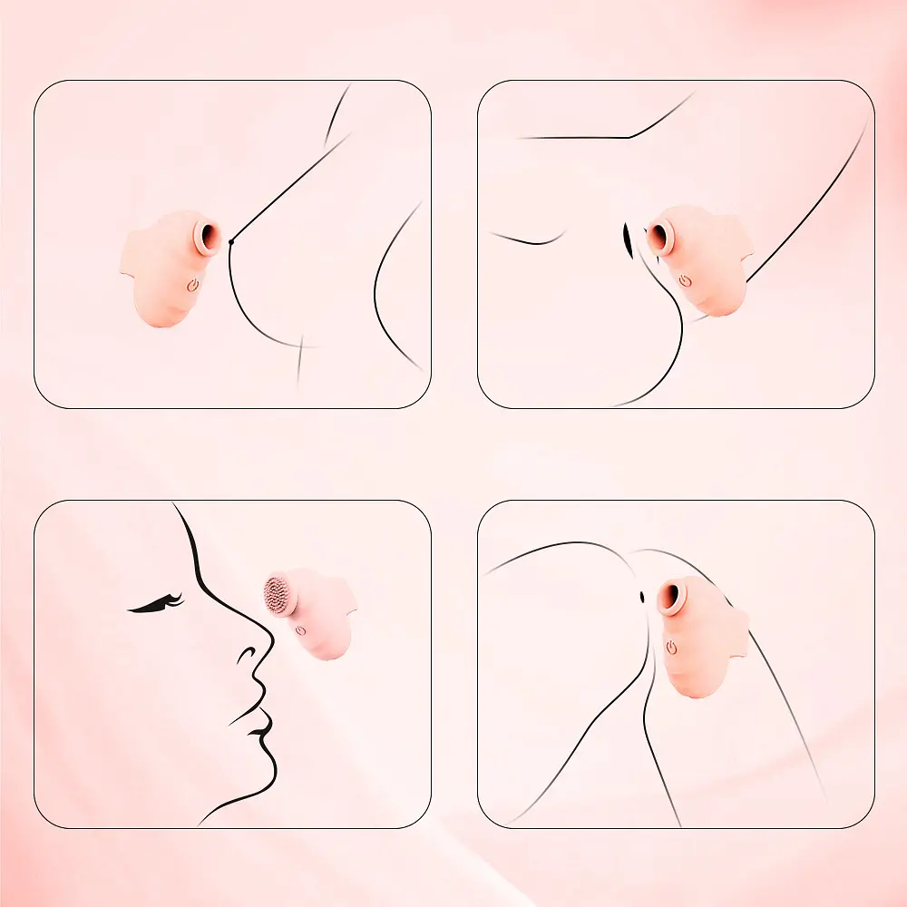 Вакуумный силиконовый стимулятор-вибратор на палец Little Bee 3-в-1 с 7 режимами Красный - фото 5