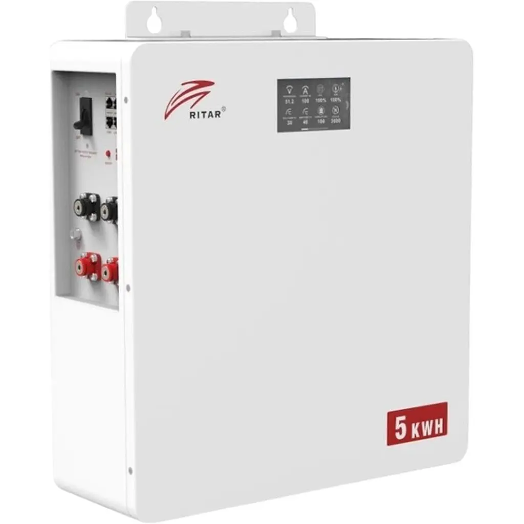 Акумулятор Ritar LiFePO4 48 В (51.2 В/100 А·год/5120 Вт·год) (GE-W5KWH-51.2 В) [175625] - фото 2