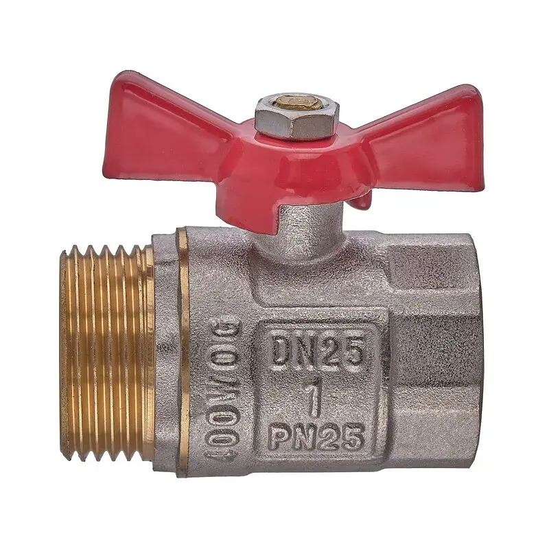 Кран кульовий ГШМ, ручка "метелик" червона Waterpro WP607-25FMW - 1" Fmw WP2917