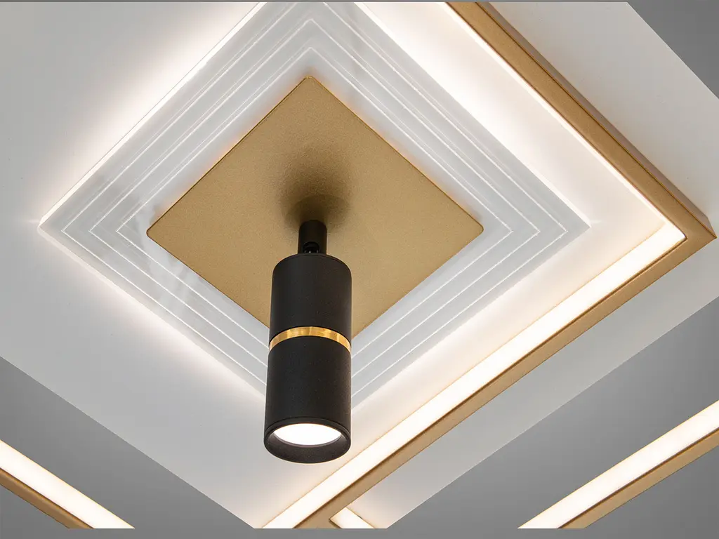 Сучасна LED люстра Diasha 5533WH+G dimmer біло-золота 70W з поворотним механізмом - фото 6