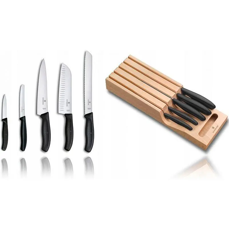 Набір кухонний Victorinox SwissClassic In-Drawer 5шт з чорн. ручкою з підставкою (5 ножів) - фото 3