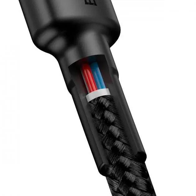 Кабель Baseus cafule Cable PD2.0 60W Type-c/Type-c (20v-3a) 2M сірий+чорний (CATKLF-HG1) - фото 3