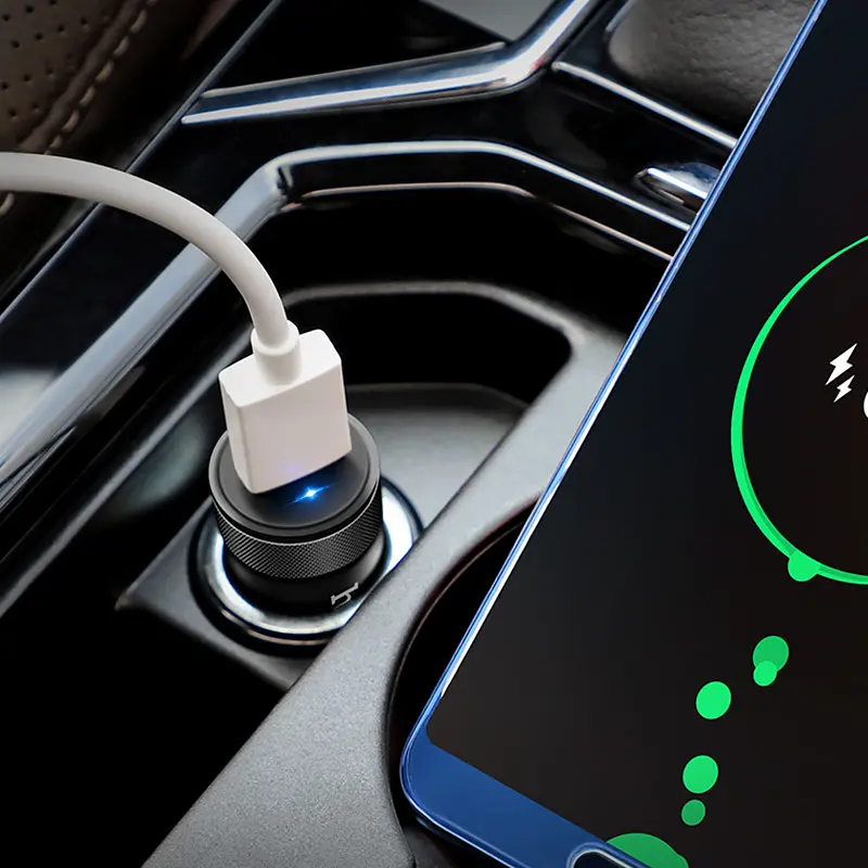 Адаптер автомобильный с подсветкой HOCO Z32A Compatible Super Fast Charge 1USB 4A QC3.0 18W черный - фото 3