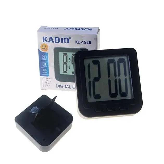 Настільний годинник Kadio KD-1826 цифровий на батарейках чорний - фото 3