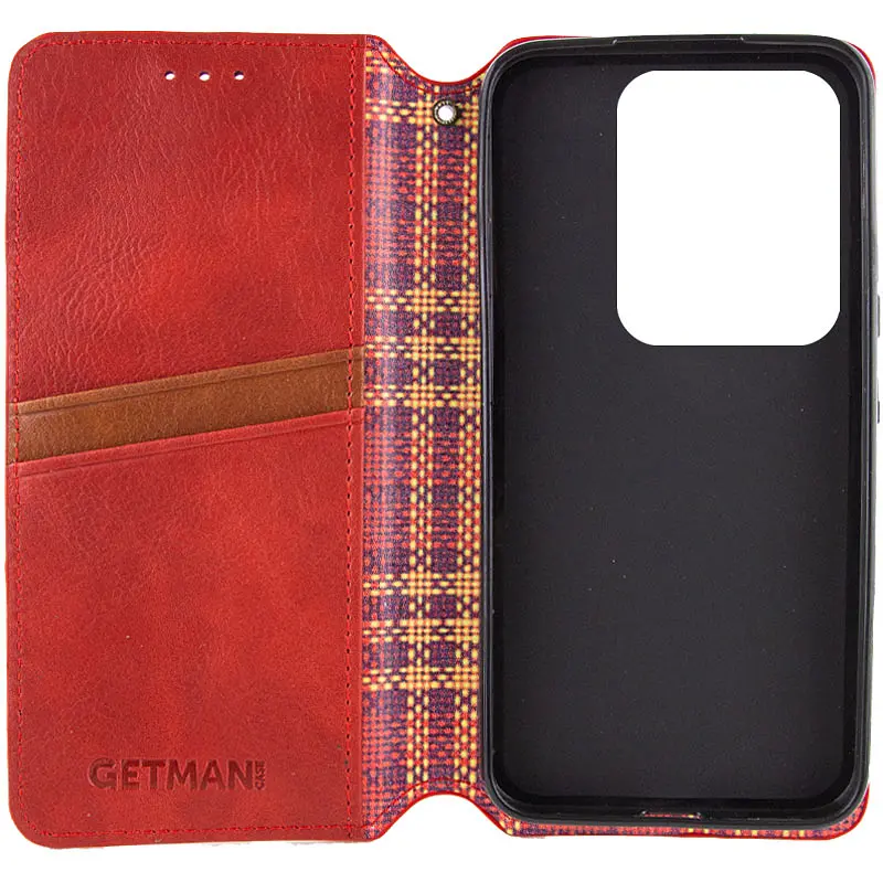 Шкіряний чохол-книжка Getman Cubic (PU) для Motorola Moto G87 5G Червоний - фото 2