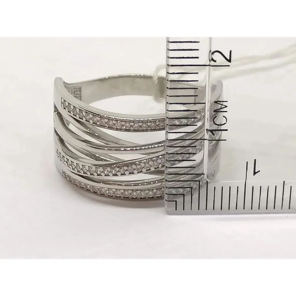 Золоте кільце Столична Ювелірна Фабрика з фіанітами. 140601Б 21 - фото 4