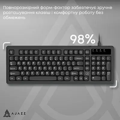 Клавіатура Ajazz AF98 USB UA Black (AF98-B) - фото 8