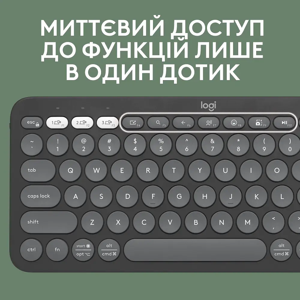Клавіатура Logitech K380s Pebble Keys 2 Tonal Graphite (6915629) - фото 3