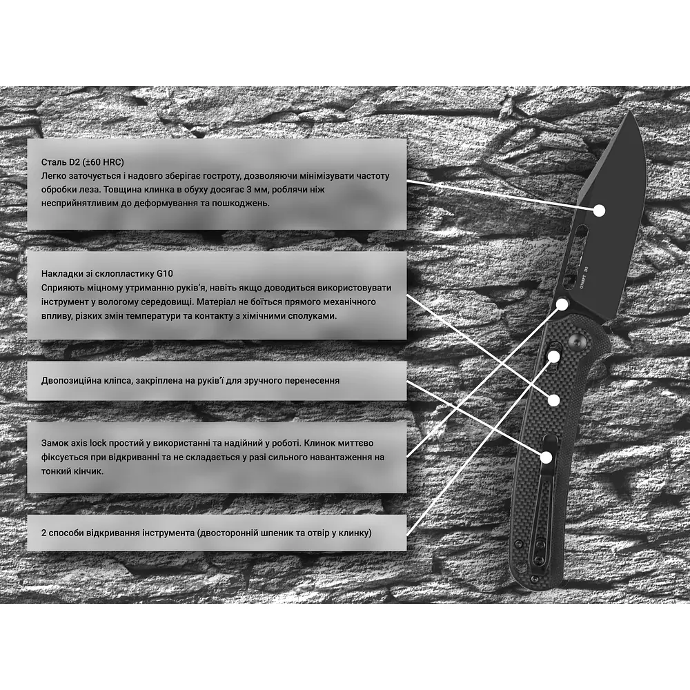 Нiж складаний Ganzo G768PT-BK чорний клинок - фото 8