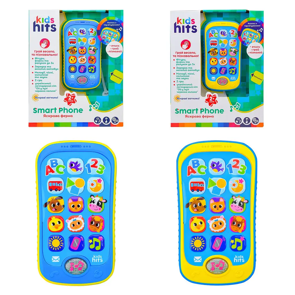 Інтерактивний музичний смартфон Kids hits Smart Phone Яскрава ферма (KH03/003) в асортименті