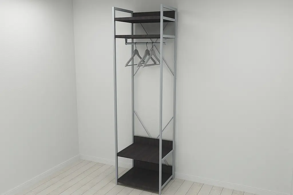 Шафа Гардероб Уні секція 2 серії Конект Ferrum-decor 220x60x50см Сірий метал ДСП Венге Магія 32 мм (FRD-104540) - фото 6