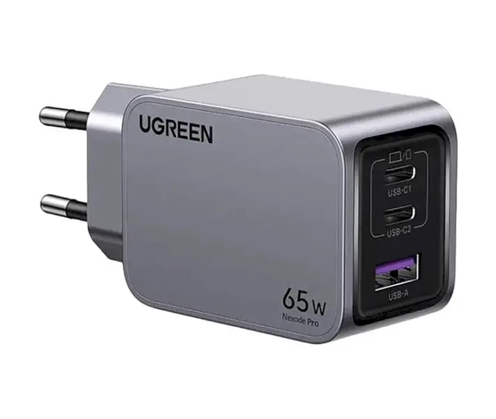 Зарядный адаптер блока Ugreen CD381 Nexode Pro 65 W 3 порта 2C1A (UGR-25261) - фото 2
