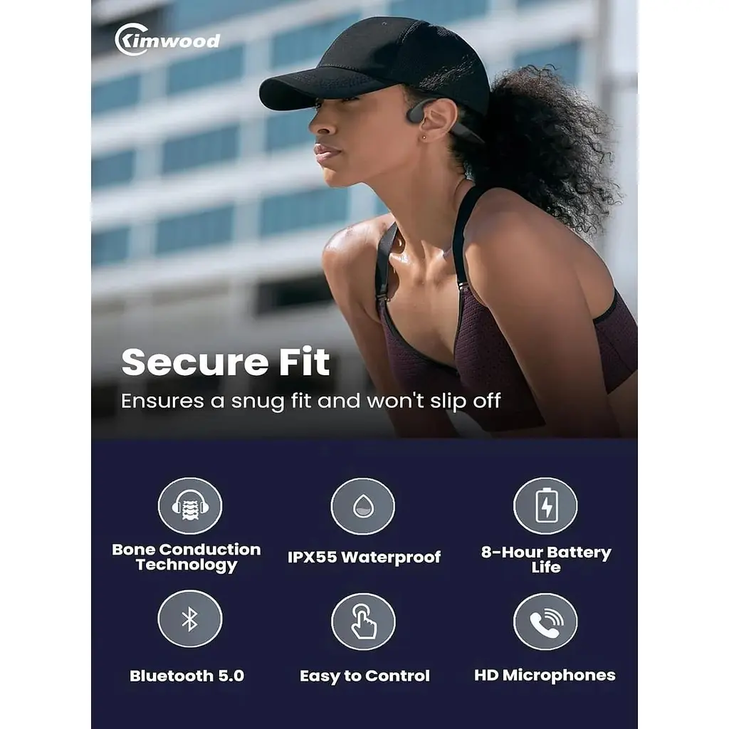 Наушники беспроводные Kimwood Bluetooth с костной проводимостью - фото 3