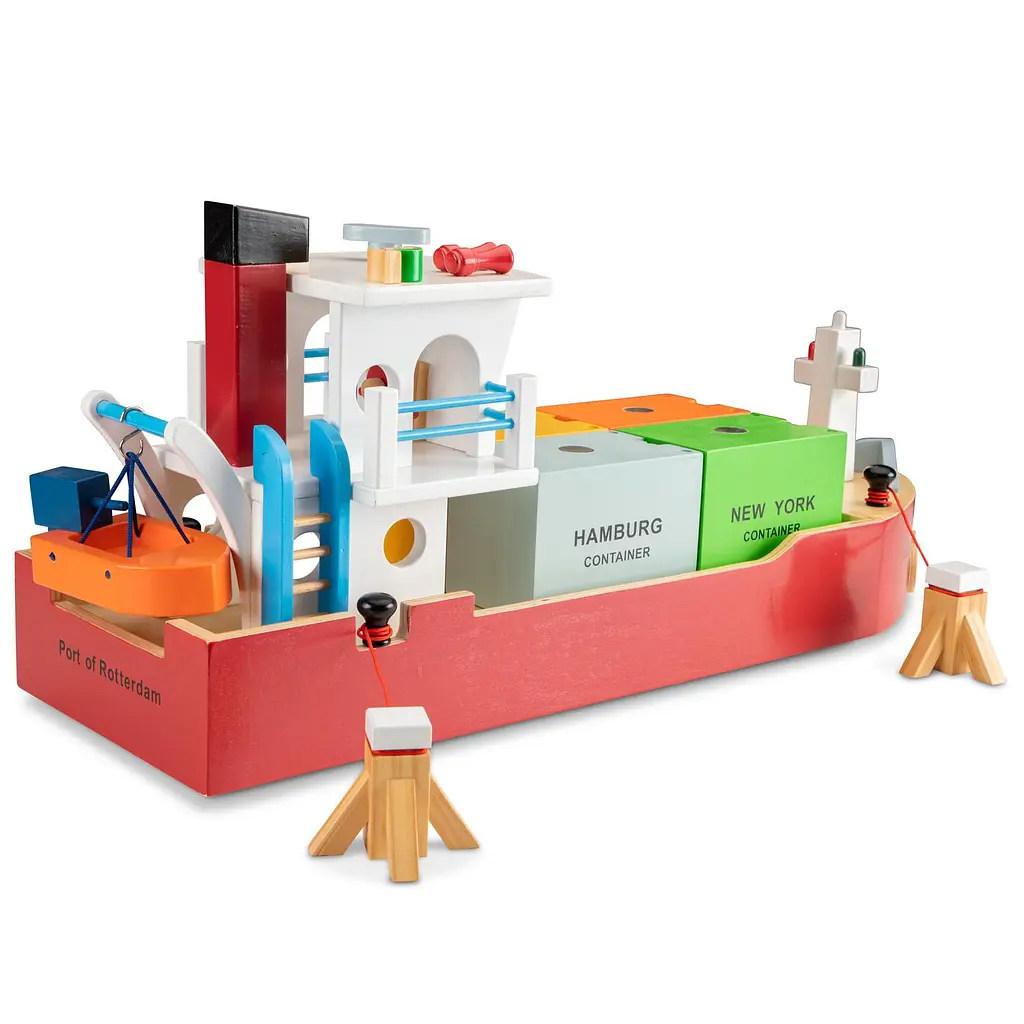 Ігровий набір New Classic Toys Контейнерне судно з 4 контейнерами (art10900) - фото 4