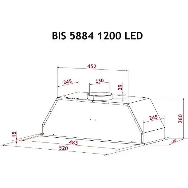 Витяжка Perfelli BIS 5884 BL 1200 LED - фото 9