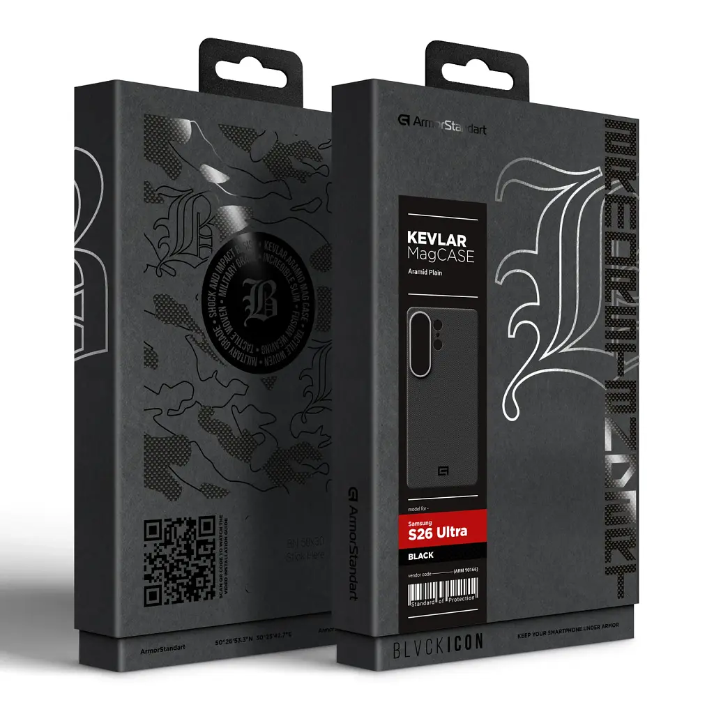 Чохол ArmorStandart BlackIcon Aramid Plain MagCase для Samsung S26 Ultra Black - фото 10