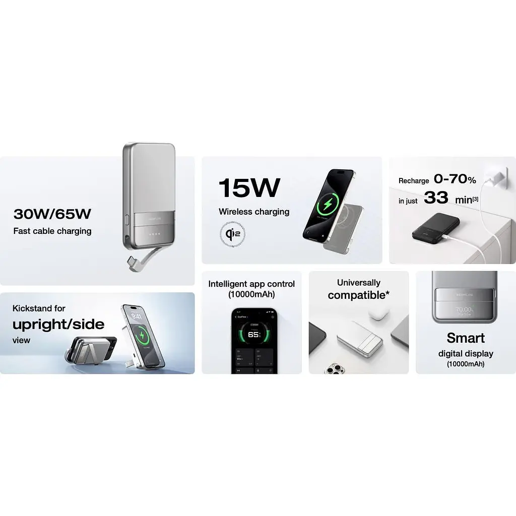 Павербанк EcoFlow RAPID Magnetic Black 5 000 mAh / 30 Вт (EF-RAPID5000-B-EU) - фото 4
