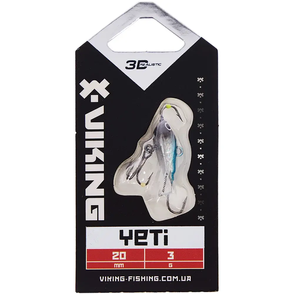 Балансир Viking Fishing Yeti Ice Jig 20mm 3.0g #3 Light Blue Glam - фото 2
