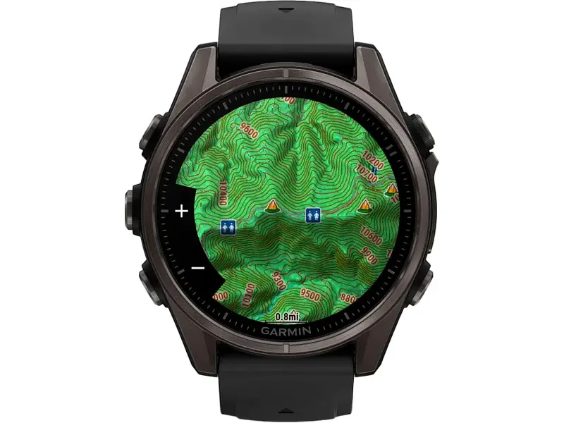 Спортивний годинник Garmin Fenix 8 43mm AMOLED Sapphire Carbon Gray DLC Tit. w. Black/Pebble Gray S. Band (010-02903-20/21) - фото 4