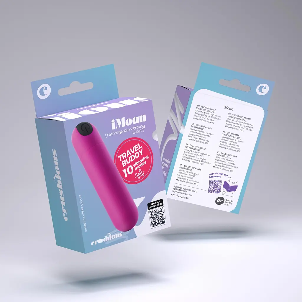 Мини-вибратор Crushious iMoan 7.6 см (розовый) - фото 7