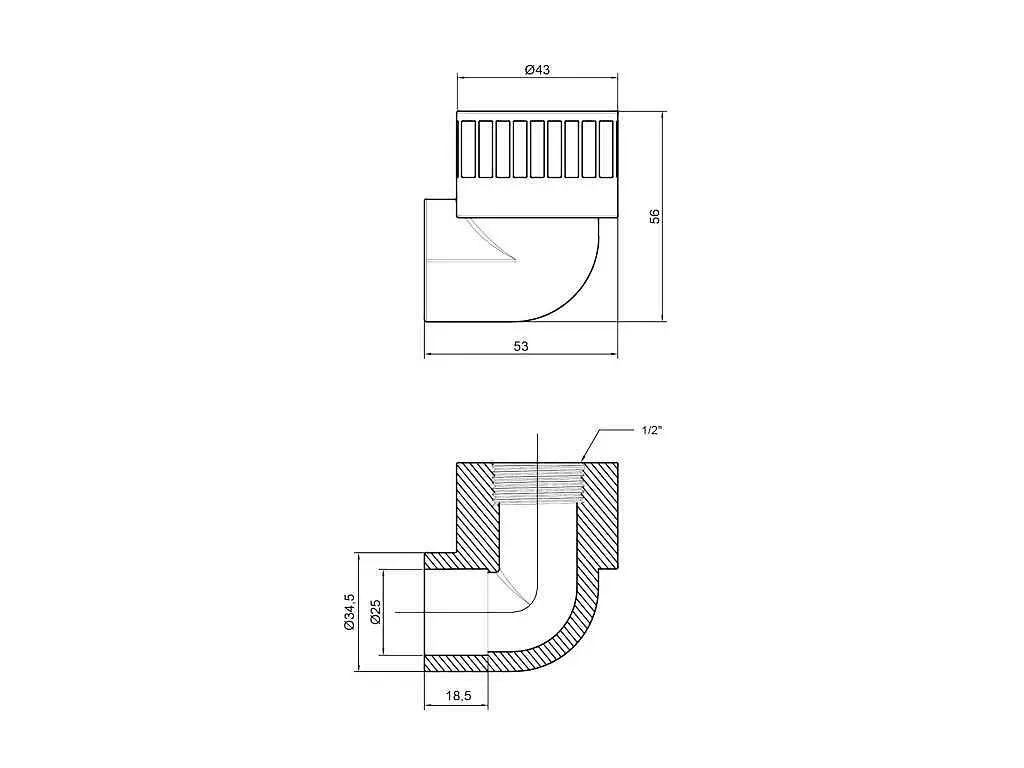 Кут Thermo Alliance 1/2" 90° d 25мм поліпропіленовий 1/2"В для поліпроп. труб (DSE202) - фото 2