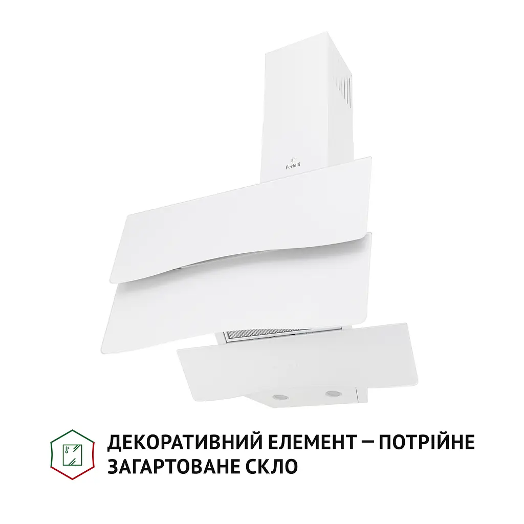 Витяжка декоративна похила PERFELLI DNS 6482 D 850 WH LED - фото 4