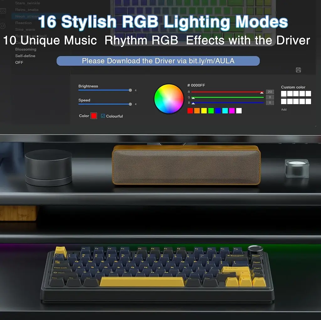 Бездротова клавіатура AULA F75 Thunder Black | RGB підсвітка - фото 7