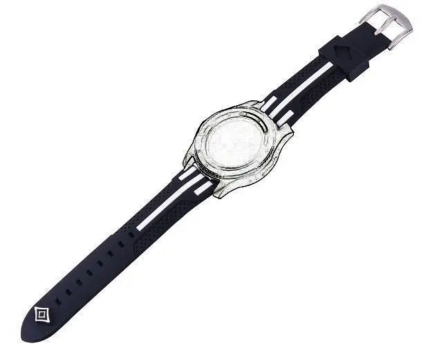Силиконовый ремешок Primo Dart для часов Samsung Galaxy Watch 46 мм SM-R800 Black White - фото 2