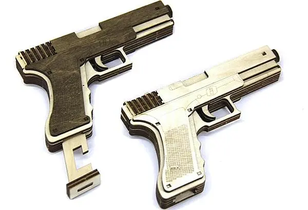 Деревянный конструктор Пистолет Glock 19 Woodzle | 64 детали - фото 5