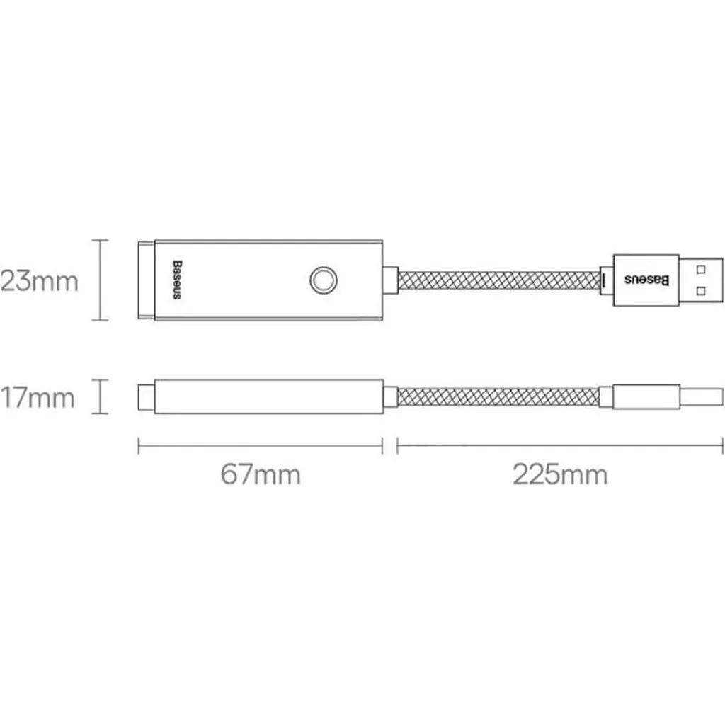 USB-хаб Baseus Lite Series USB-C - RJ45 LAN Adapter 0.22 м Black [WKQX000301] [111356] - фото 8