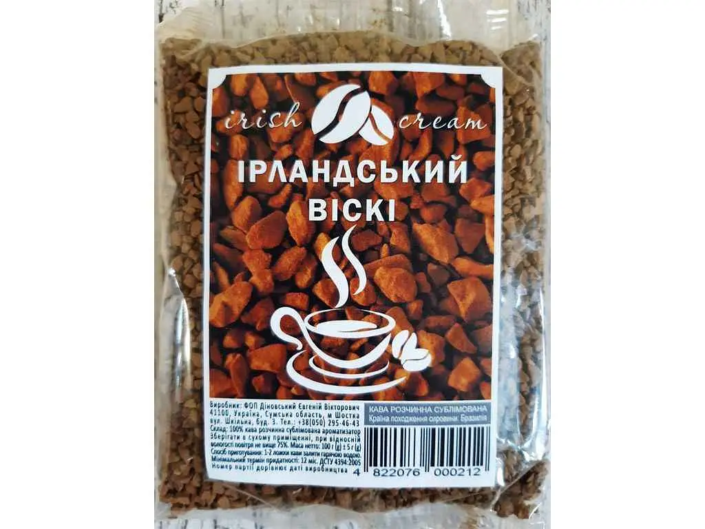 Кава розчинна Terra Possa 100г сублімована Ірландський віскі