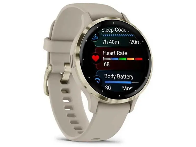 Смарт-годинник Garmin Venu 3s Soft Gold Stainless Steel Bezel with French Gray Case and Silicone Band (010-02785-52) - фото 3