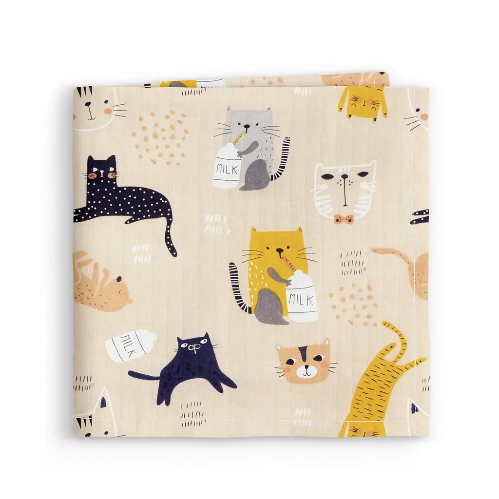 Пелюшки муслінові Cosas Cats 75x75 см, бежеві - фото 2