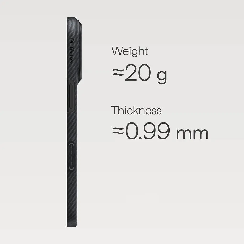 Чохол Pitaka Ultra-Slim Case Twill 600D для Apple iPhone 17 Pro Max Black/Grey (KI1701BPM) [146980] - фото 4