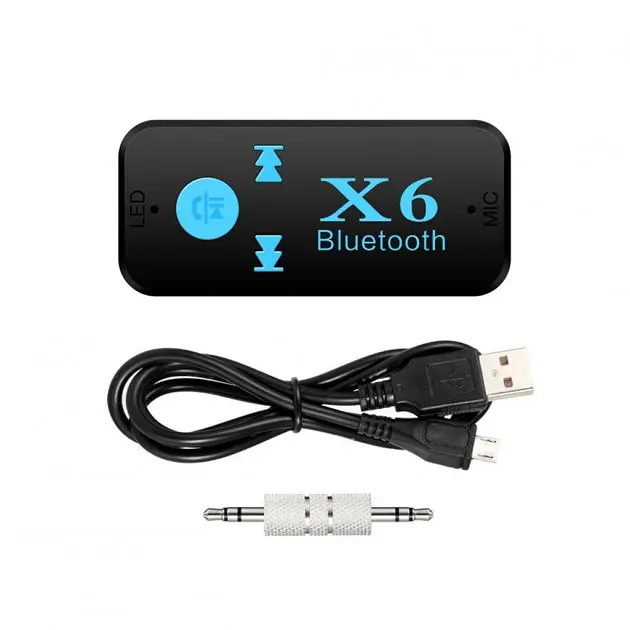 Бездротовий AUX MP3 WAV авто ресивер магнітоли адаптер Bluetooth 4.1 + EDR приймач UKC X6 6948 чорний - фото 2