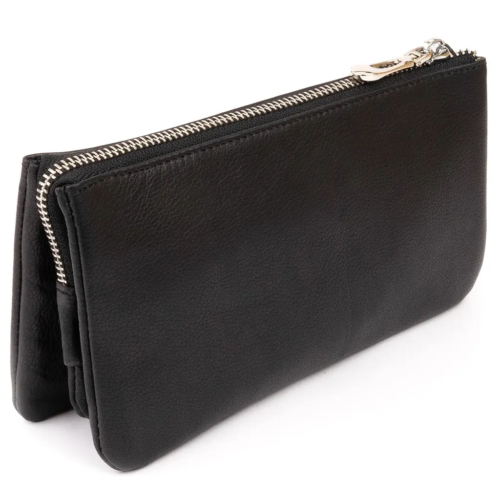 Місткий клатч на два відділення жіночий ST Leather 19246 чорний - фото 6