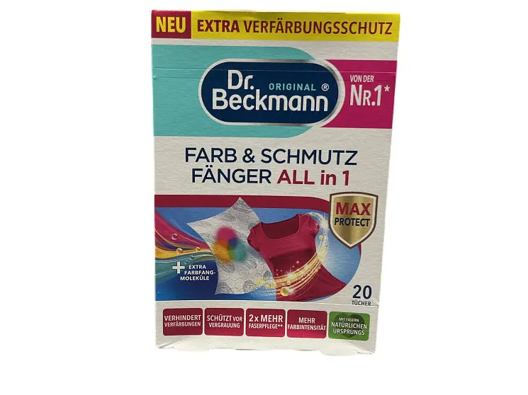 Абсорбирующие салфетки для стирки Dr. Beckman против линьки вещей 20 шт (4008455061412)