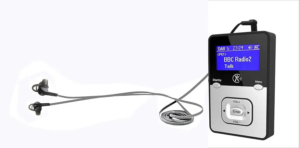 Yaakin K2, цифрове радіо Go DAB/DAB+/FM, акумуляторна батарея, портативний кишеньковий приймач, у комплекті - фото 2