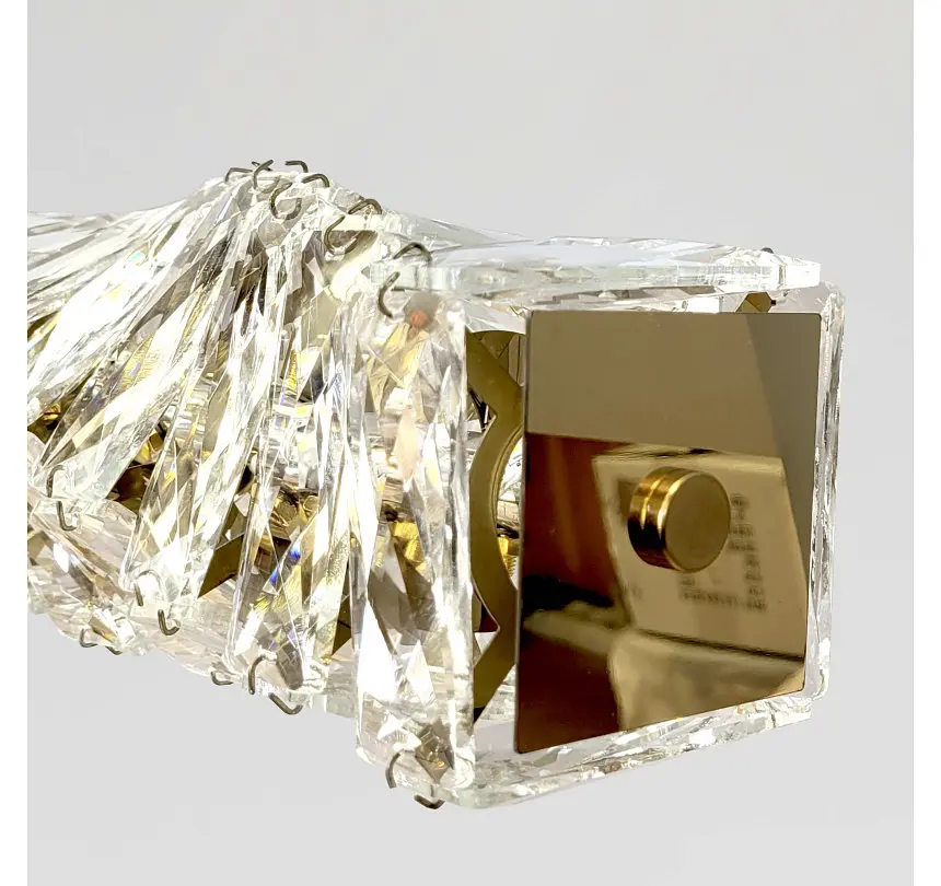 Лінійна золота LED люстра Artlight 88031/L1000GD довжиною 97 см з прозорим декором та 3 режимами 33W - фото 7