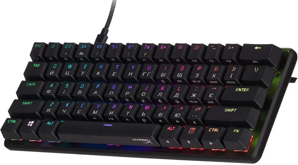 Клавіатура HyperX Alloy Origins 60 Червоний RGB Чорний (4P5N4AA) - фото 3